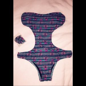 Billabong multicolor cutout one piece bikini -NWOT